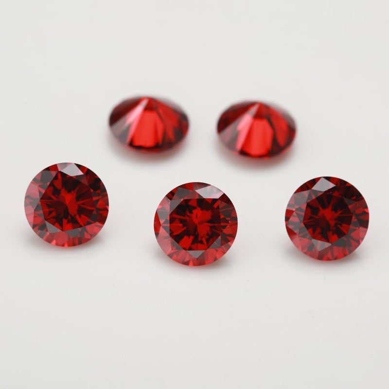 gepas WUZHOUGEMS 1-12mm AAAAA Round Garnet Color Cubic Zirconia Stone Loose CZ Stones For Jewelry Making - Image 4